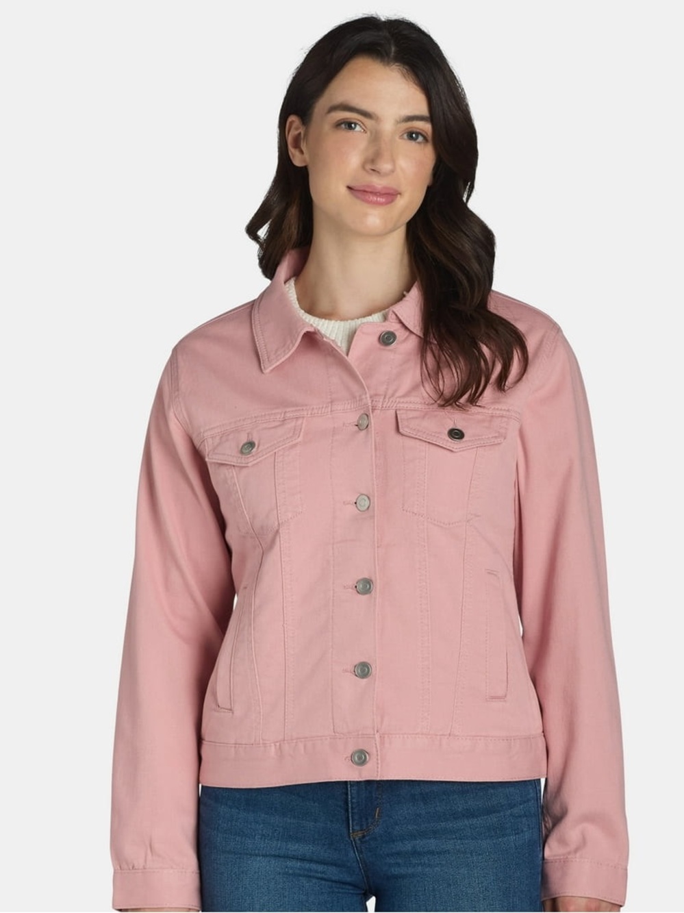Time and Tru Pink Denim Jacket Size XXL